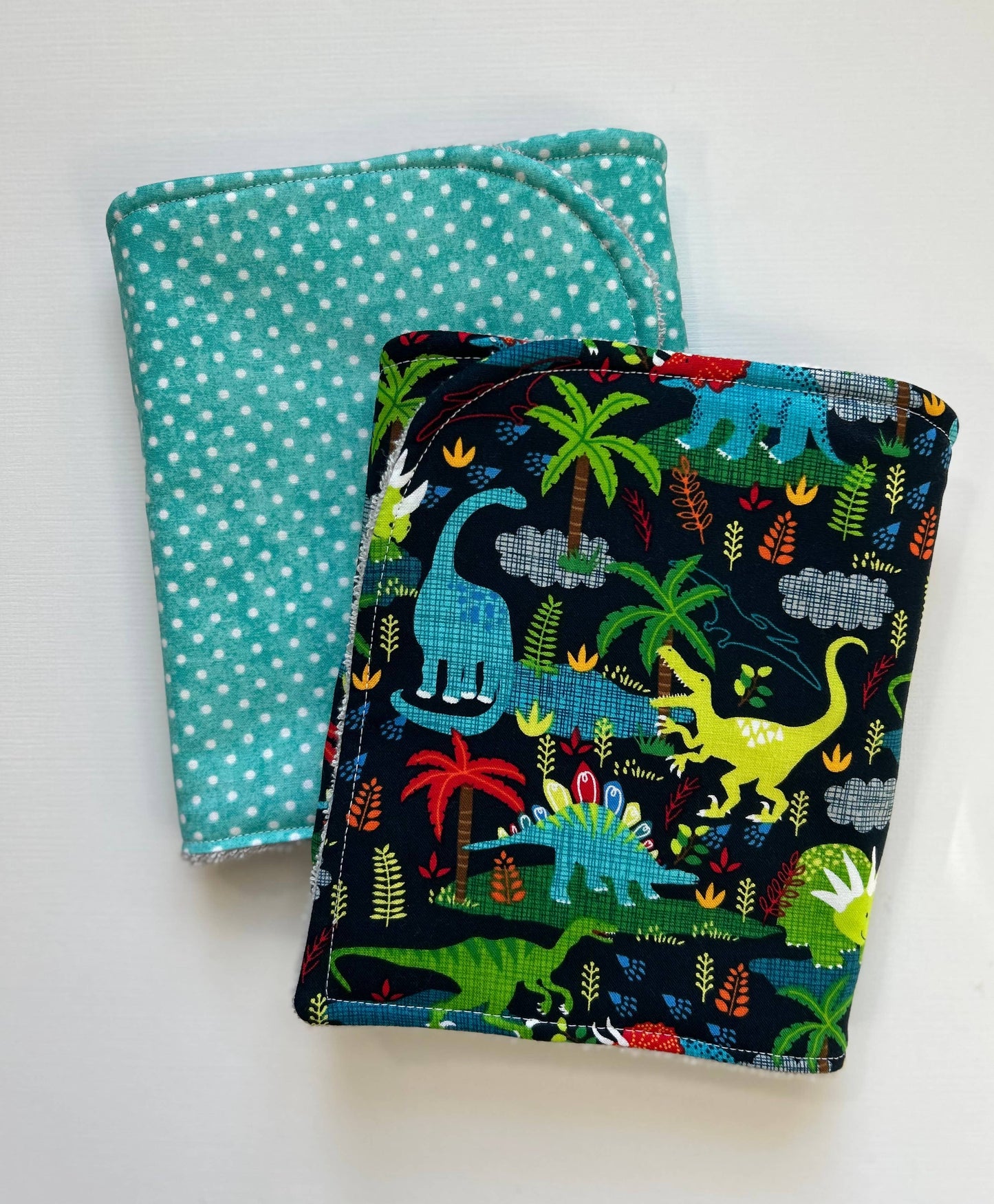Primary Dinos Burp Cloth, set of 2