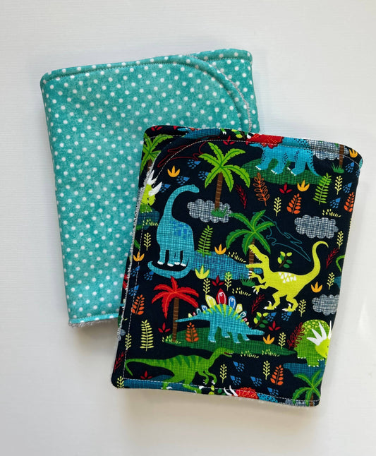 Primary Dinos Burp Cloth, set of 2