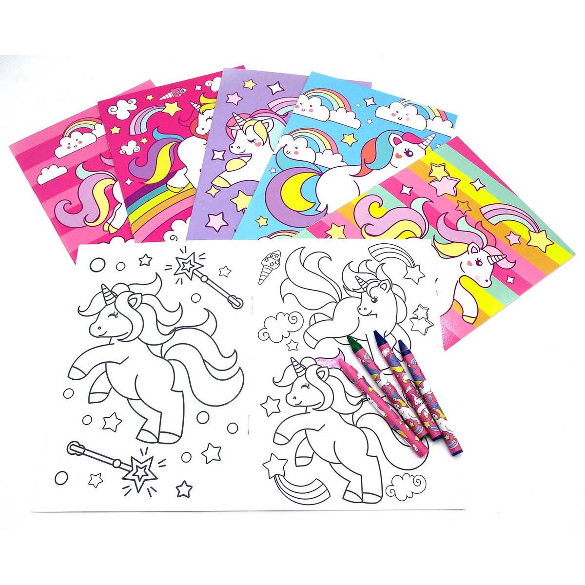 Unicorn Coloring Books with Crayons Party Favors