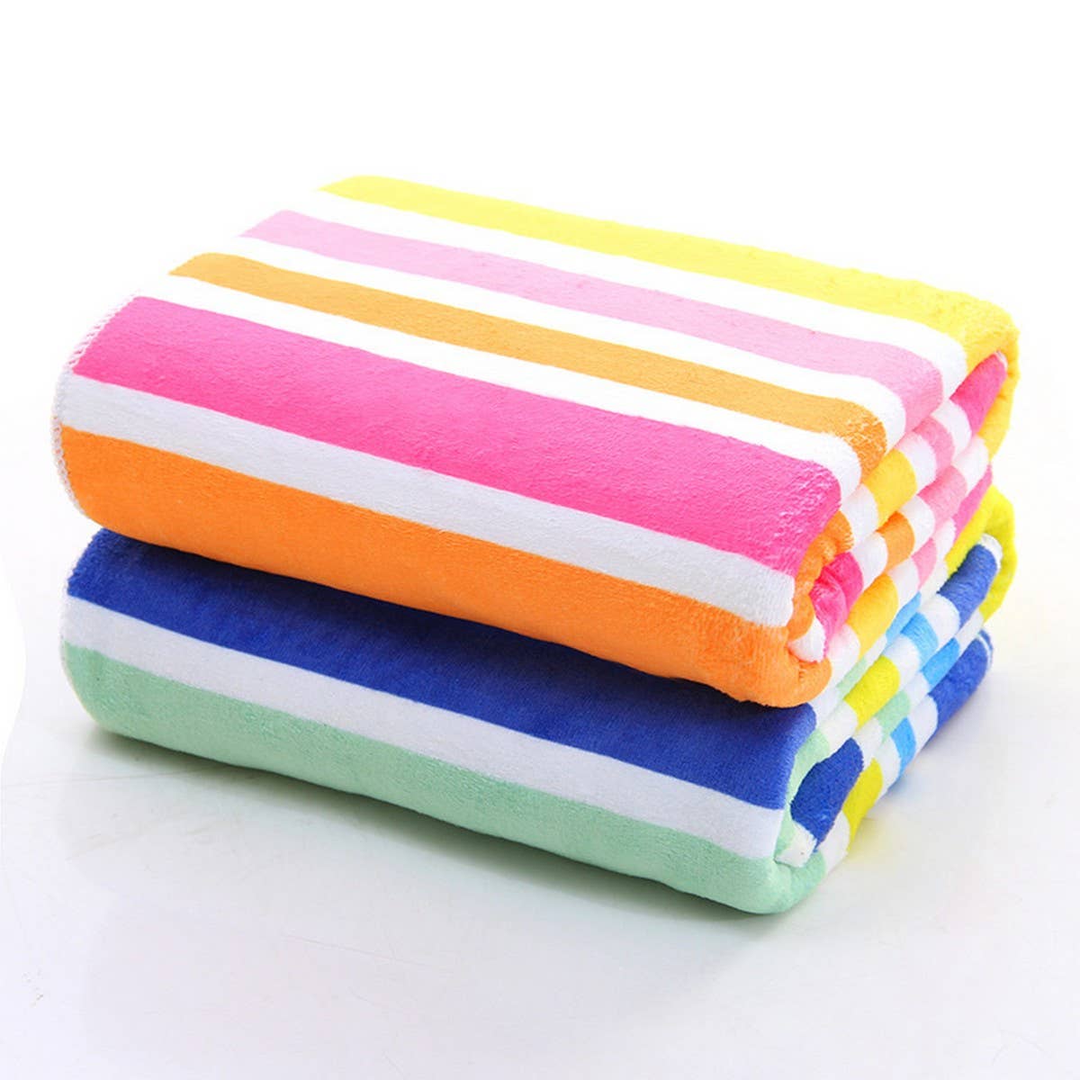 THICKENED BEACH TOWEL WITH PRINTED STRIPES