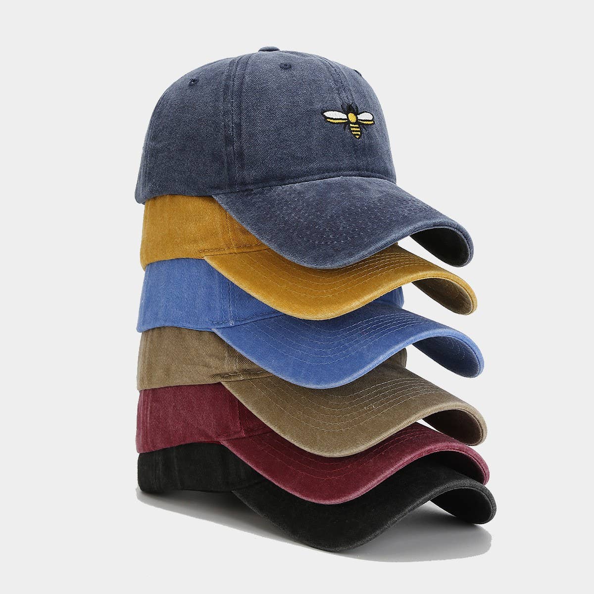 Bee Embroidery Baseball Cap - Outdoor Sun Hat