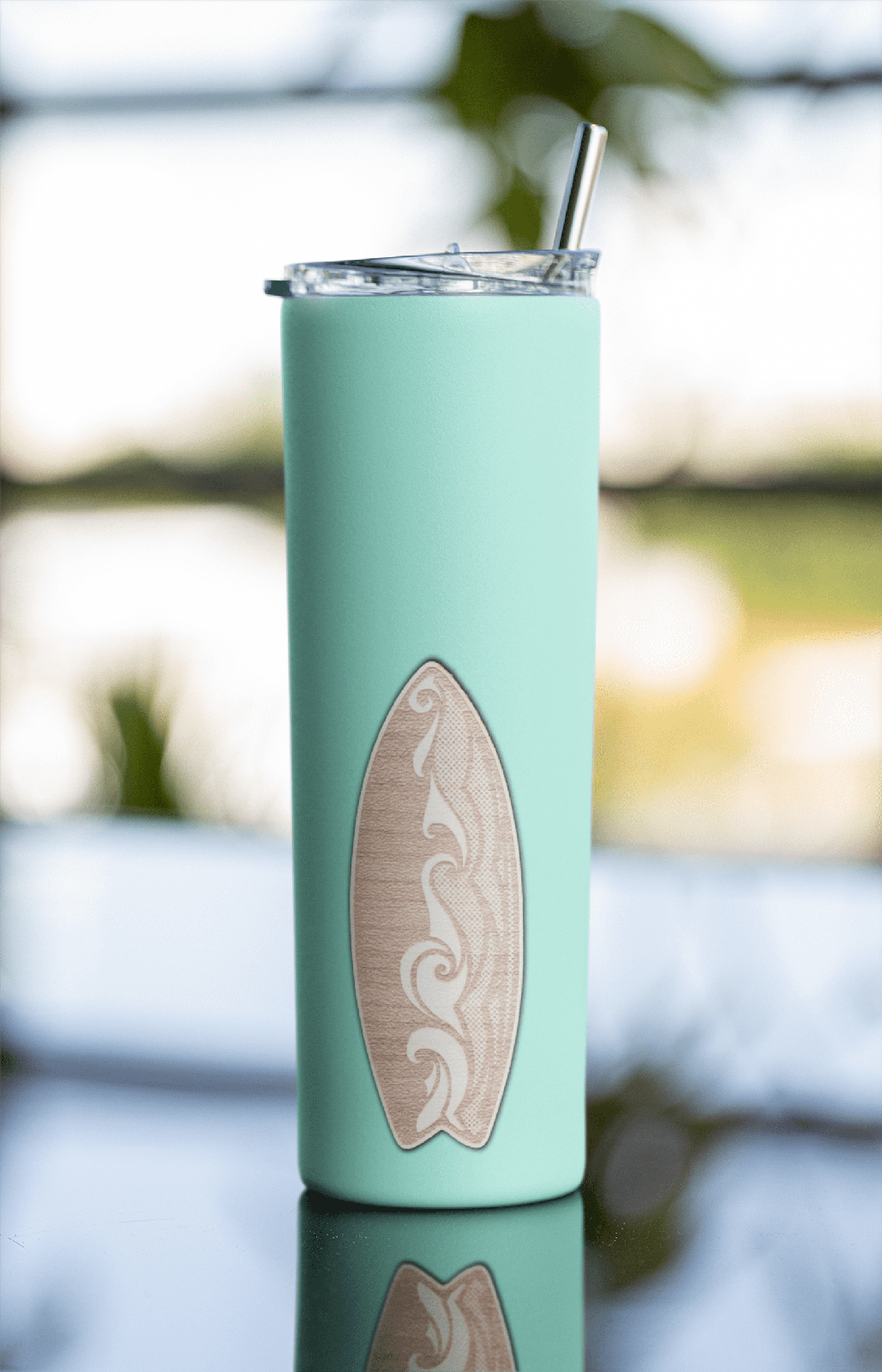 Shortboard Surfboard Wooden Sticker | 10