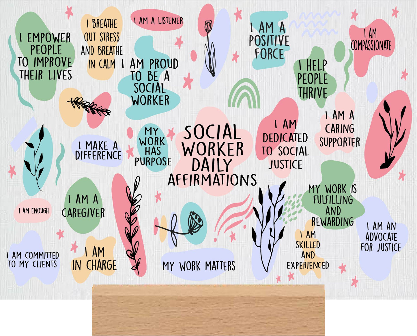 Social Worker Affirmations Canvas Sign