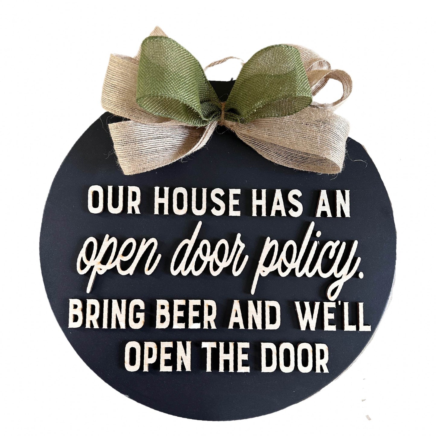 Open Door Policy Door Sign