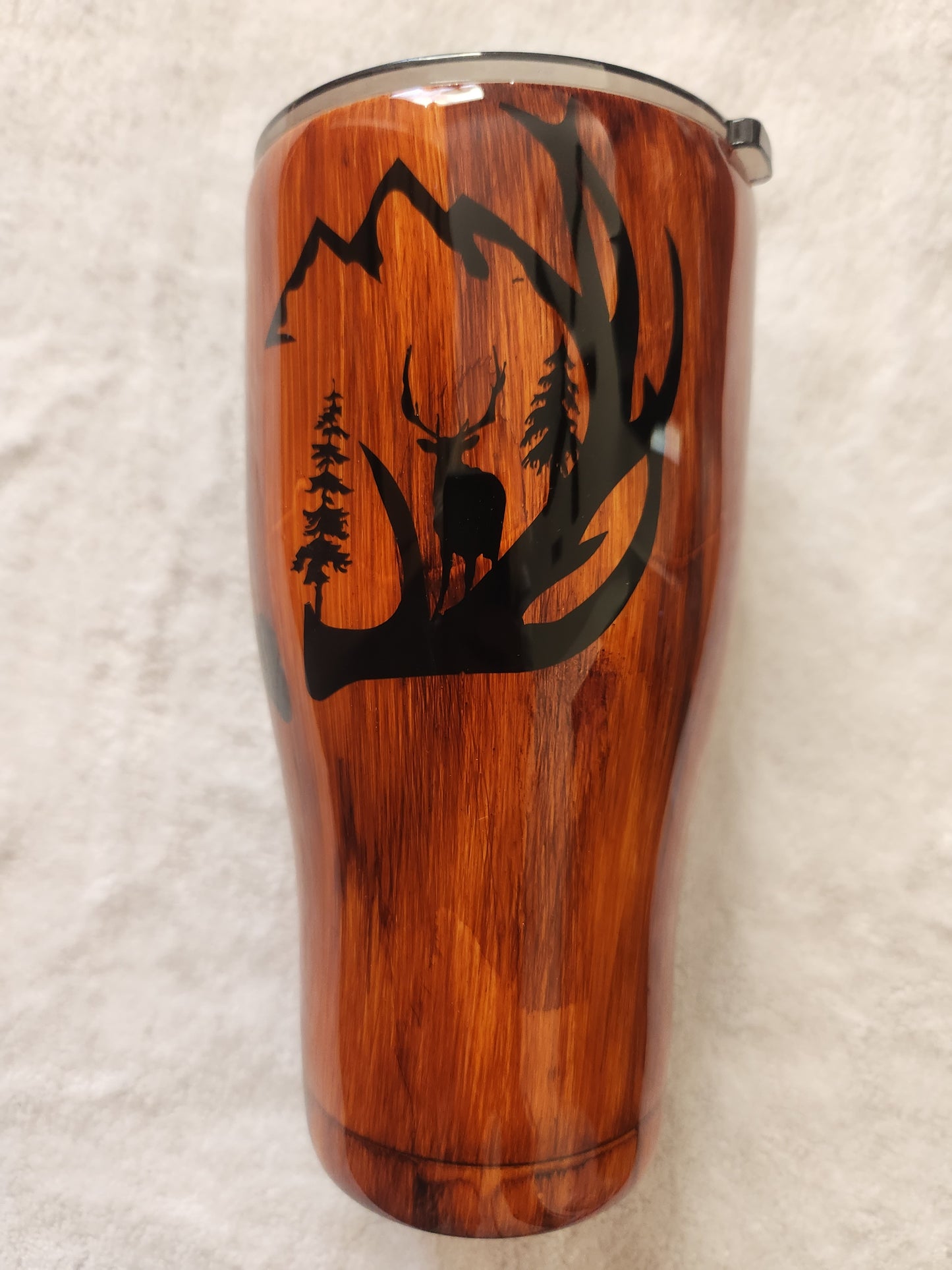 30oz wood grain Deer antler Mountain epoxy Tumber