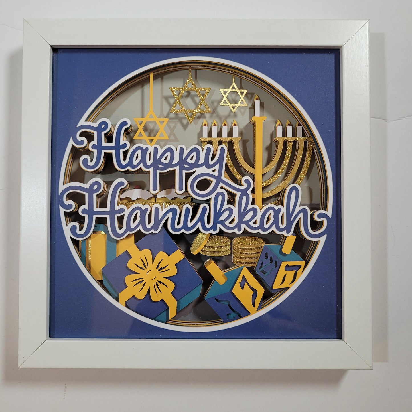 Happy Hanukkah shadow box