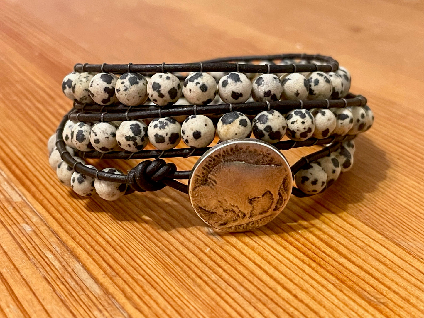 Dalmatian Jasper Wrap Bracelet
