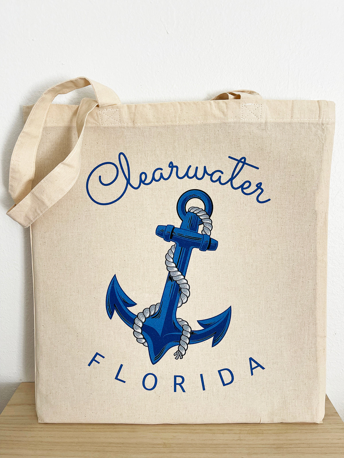 Clearwater, FL Anchor – Natural Canvas Tote Bag