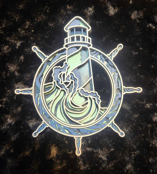 Wooden layered Lighthouse Decor