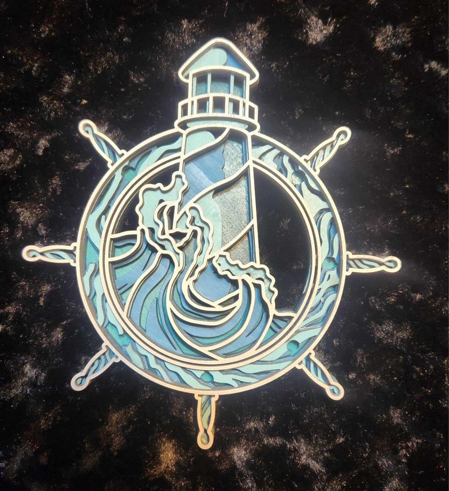 Wooden layered Lighthouse Decor