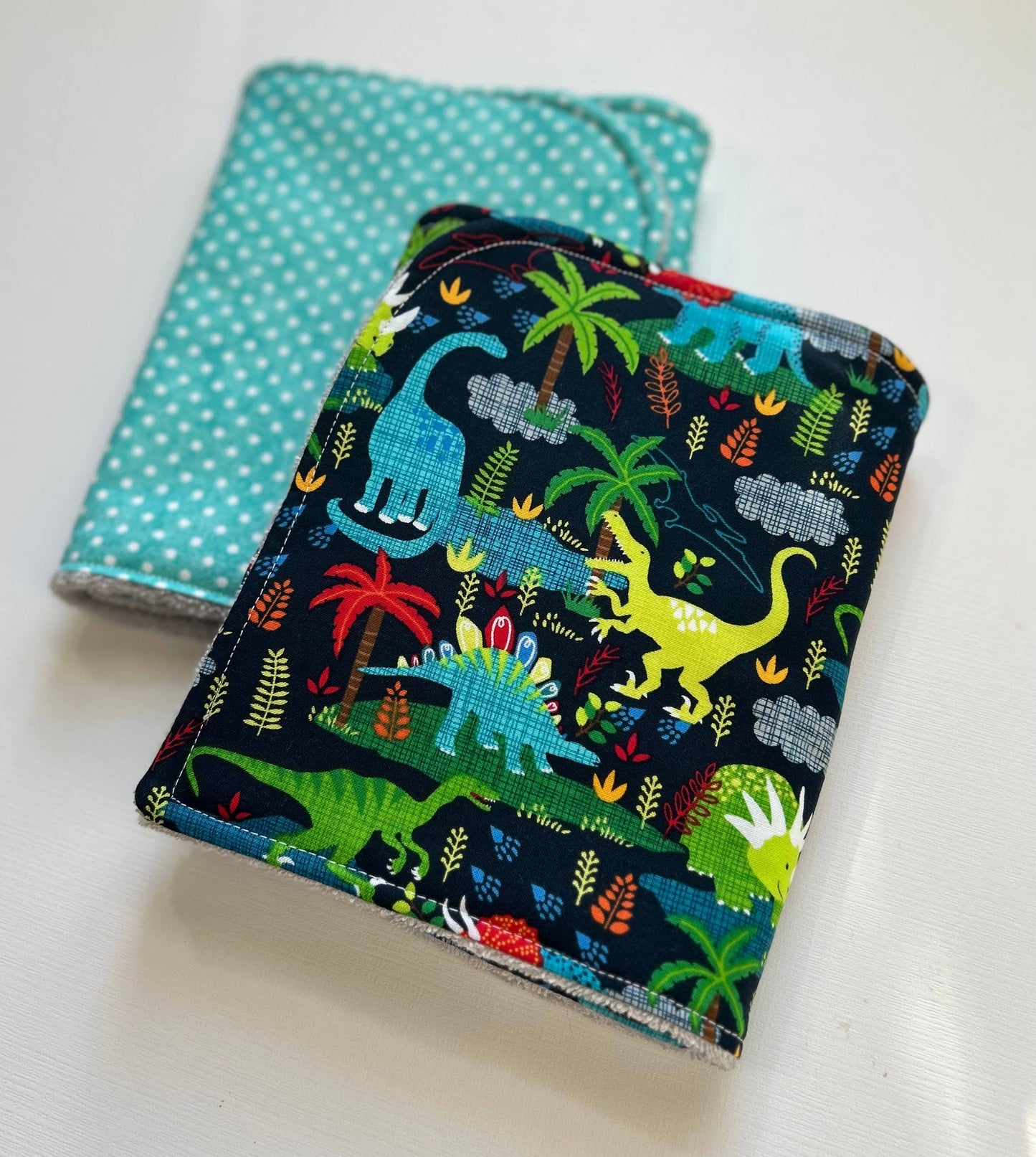 Primary Dinos Burp Cloth, set of 2