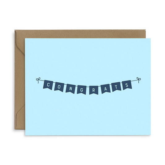 Congrats Banner Congratulations Greeting Card