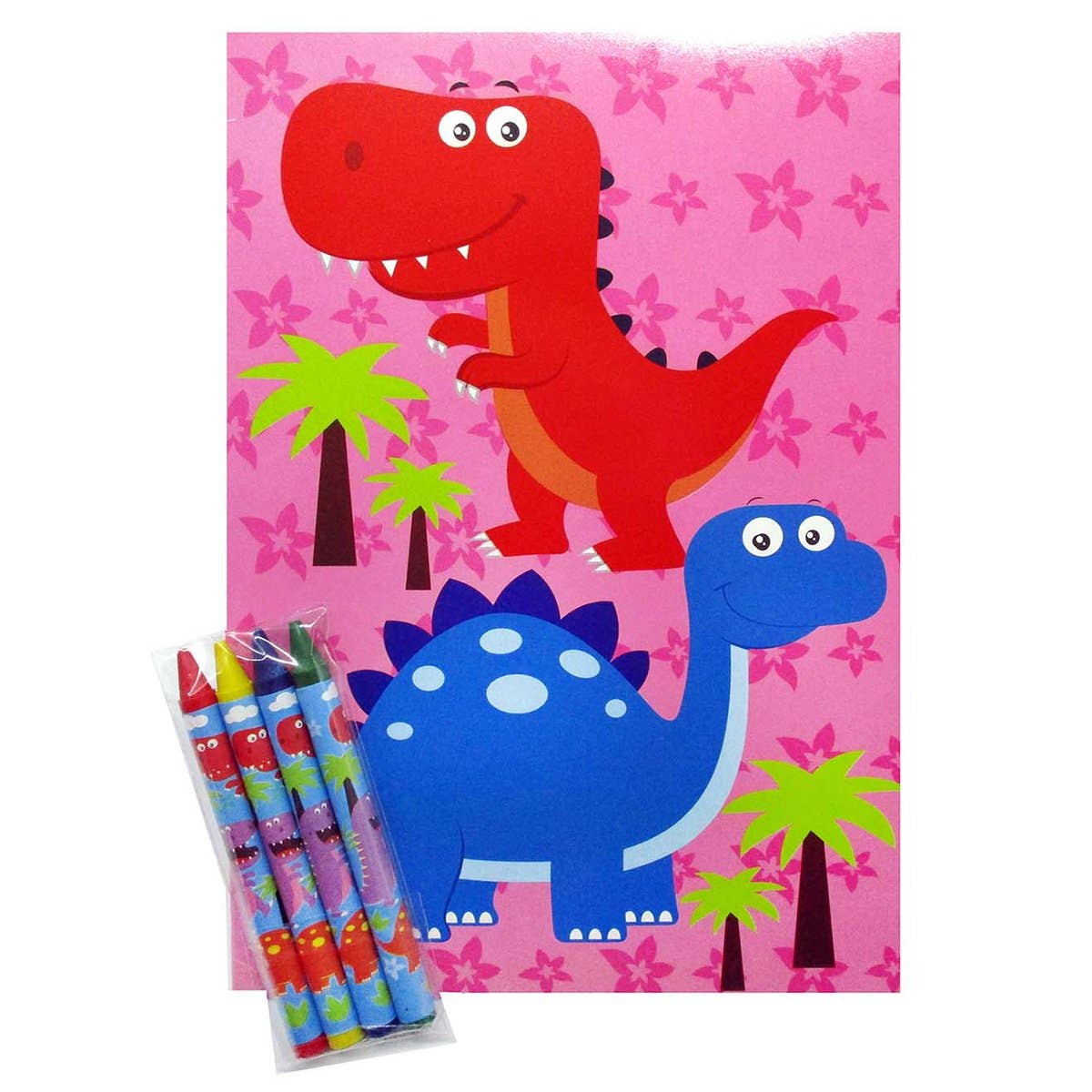 Dinosaurs Coloring Books with Crayons Party Favors Set of 12