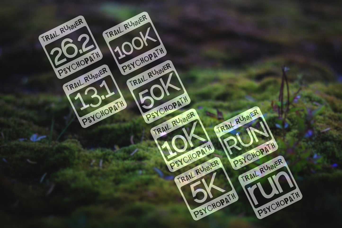 Trail Runner Psychopath Distance Runner Badge Vinyl Decal | 288