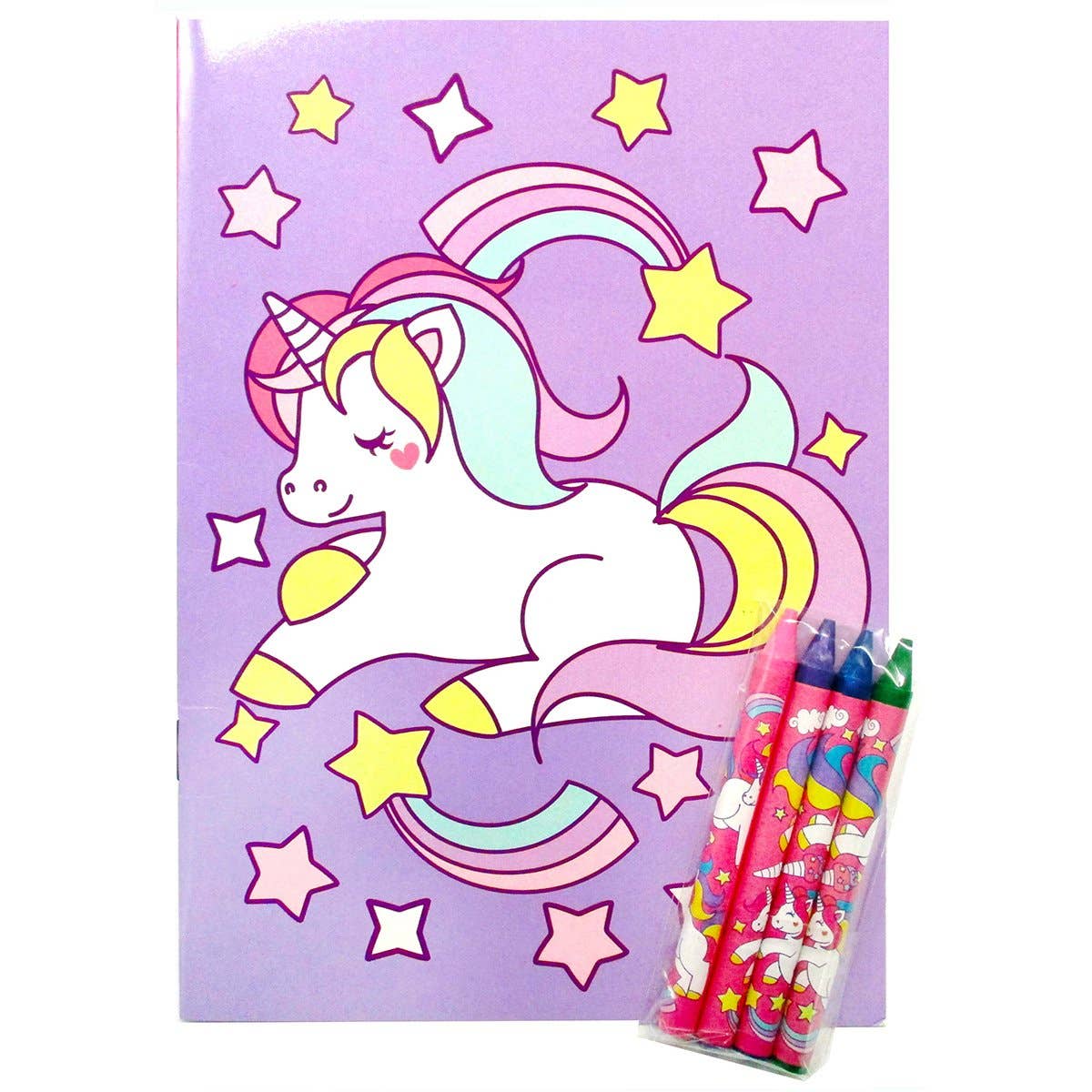 Unicorn Coloring Books with Crayons Party Favors
