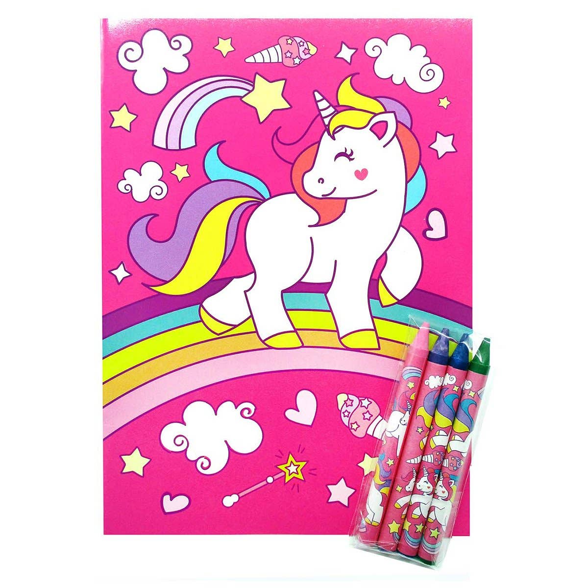 Unicorn Coloring Books with Crayons Party Favors