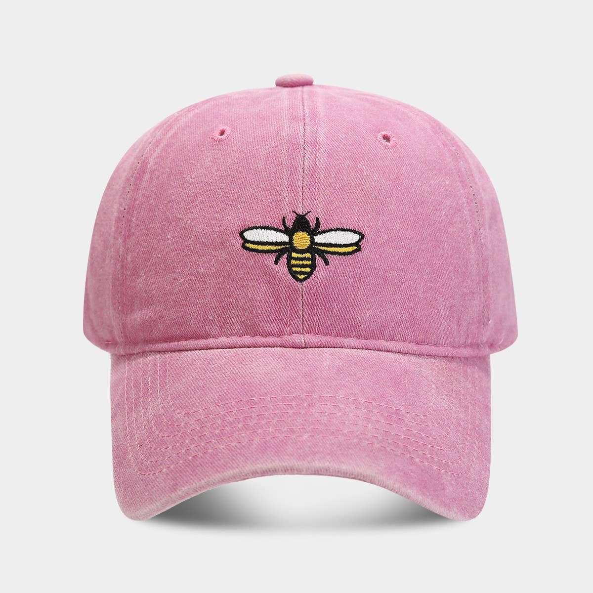 Bee Embroidery Baseball Cap - Outdoor Sun Hat
