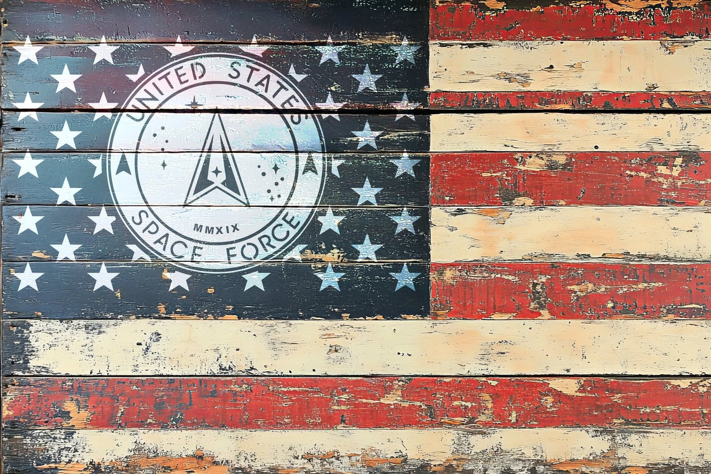 American Flag Space Force Star Union Vinyl Decal or Stencil | 306