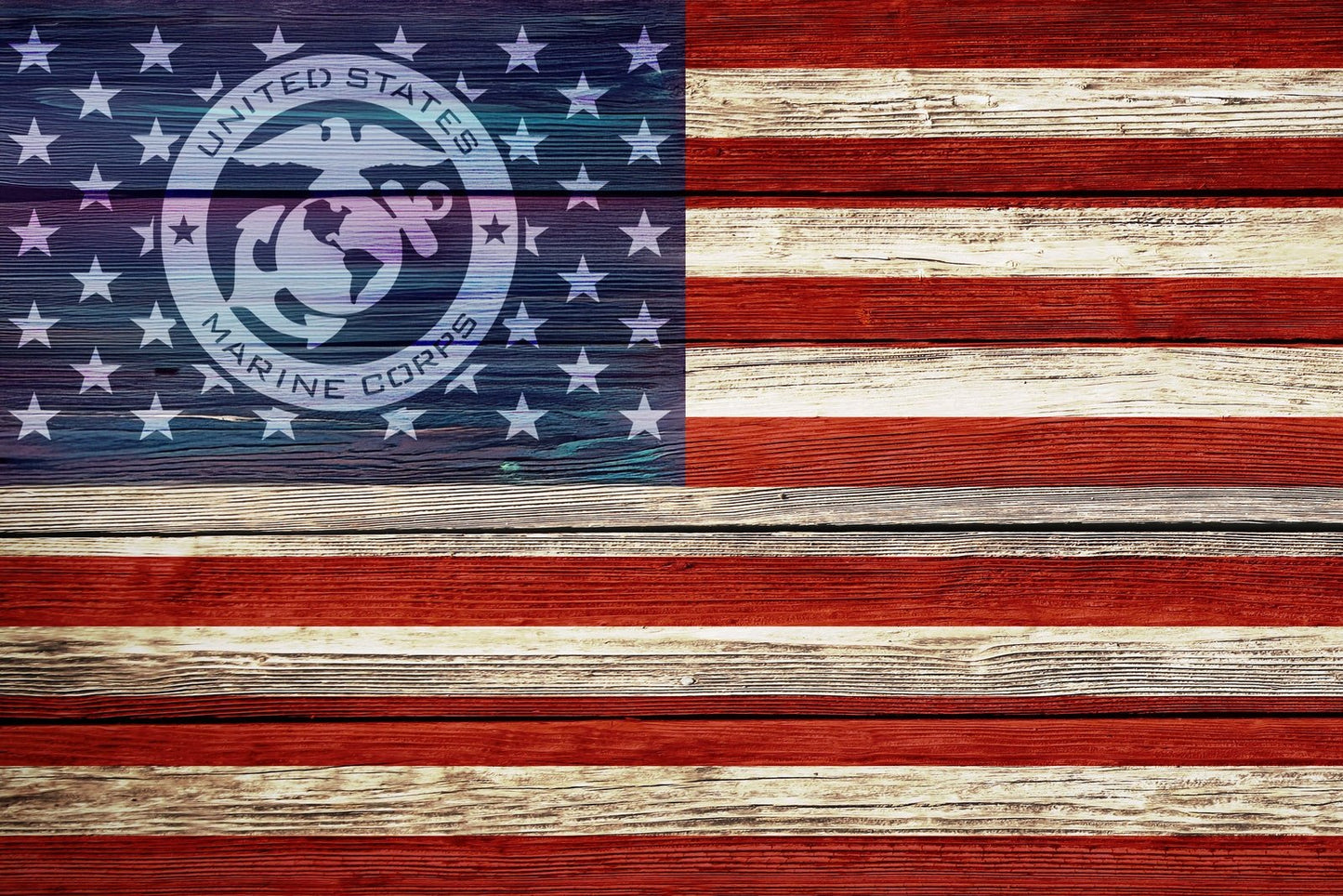 American Flag Marine Corps Star Union Vinyl Decal or Stencil | 307