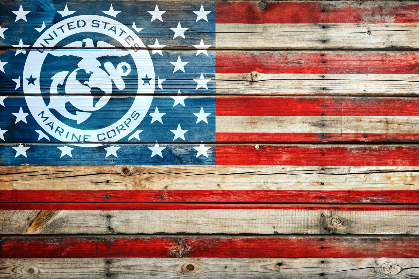 American Flag Marine Corps Star Union Vinyl Decal or Stencil | 307