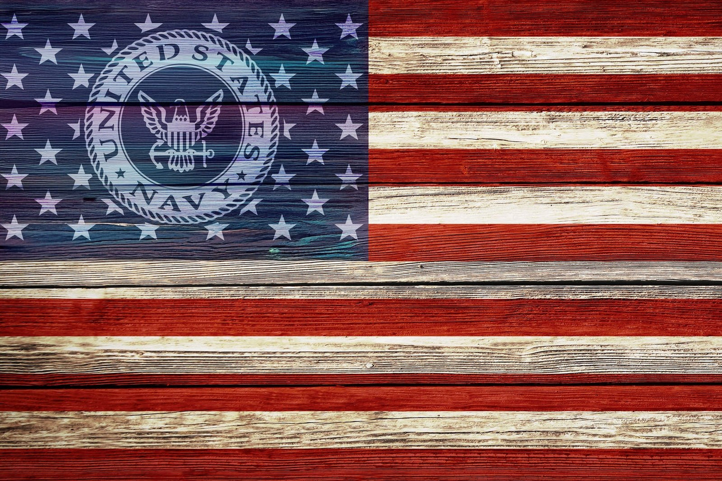 American Flag Navy Star Union Vinyl Decal or Stencil | 309