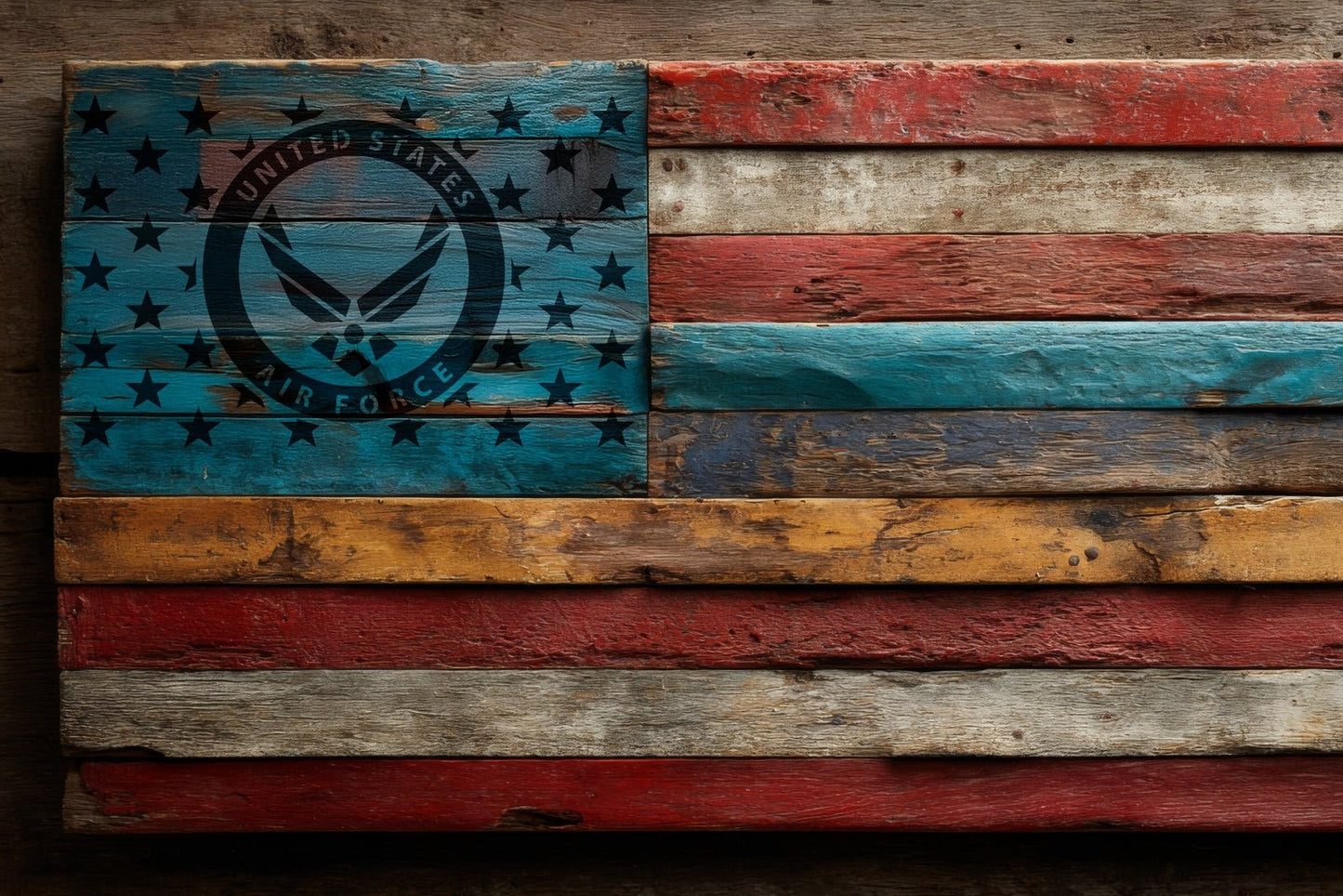 American Flag Air Force Star Union Vinyl Decal or Stencil | 311