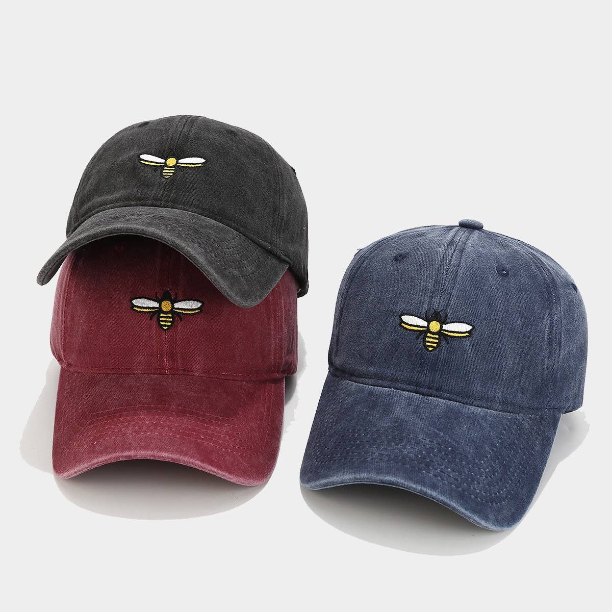 Bee Embroidery Baseball Cap - Outdoor Sun Hat