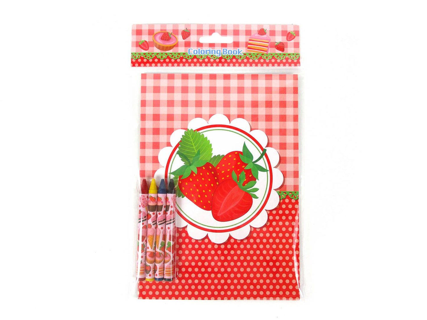 Strawberry Coloring Books with Crayons Party Favors