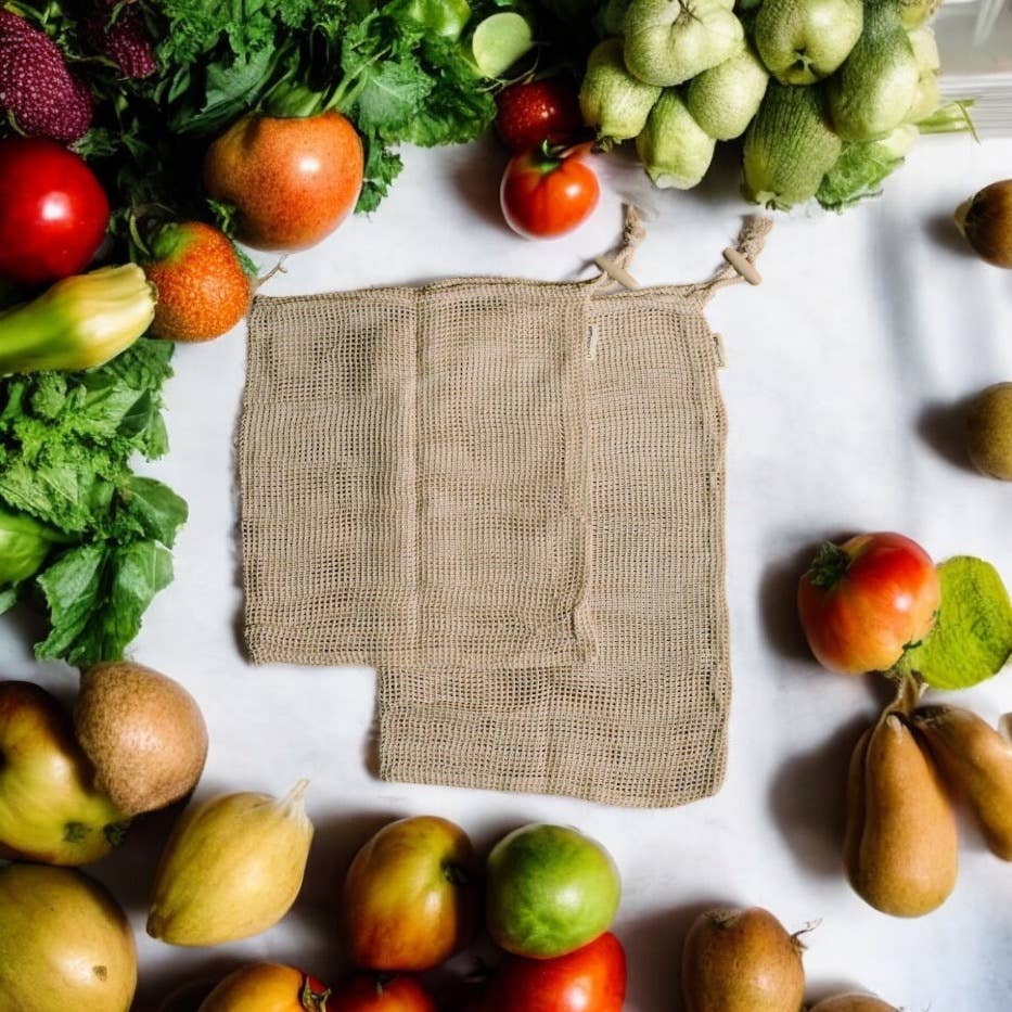 2 Pack Organic Cotton Mesh Produce Bags | Earth Day