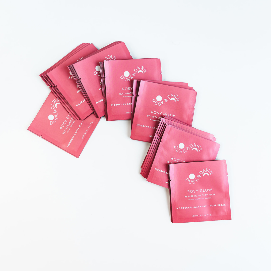 Rosy Glow Resurfacing Clay Mask - 1 Skincare Treatment Pouch