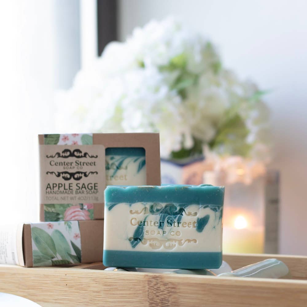 Apple Sage Vegan Handmade Soap Bar - 4oz