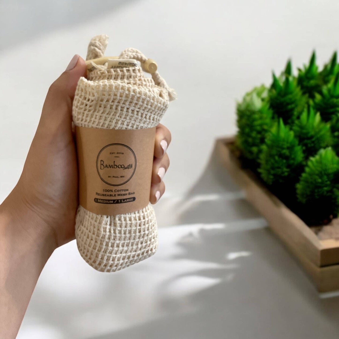 2 Pack Organic Cotton Mesh Produce Bags | Earth Day