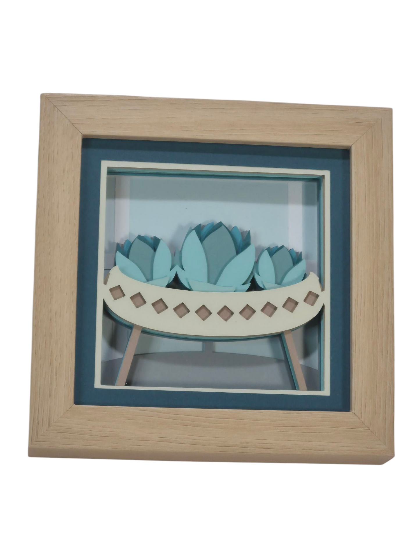 3D Succulents mini shadow box