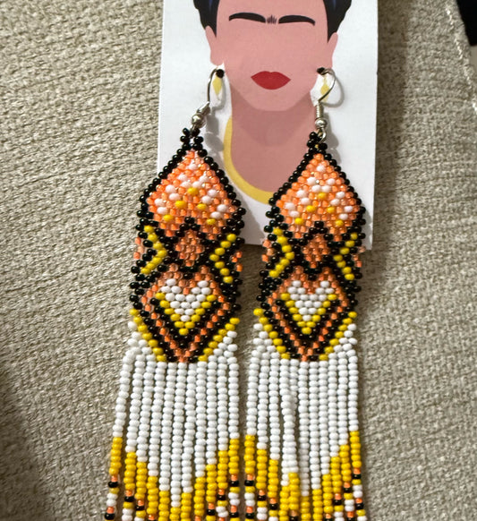 Long Earrings Beaded  - 1