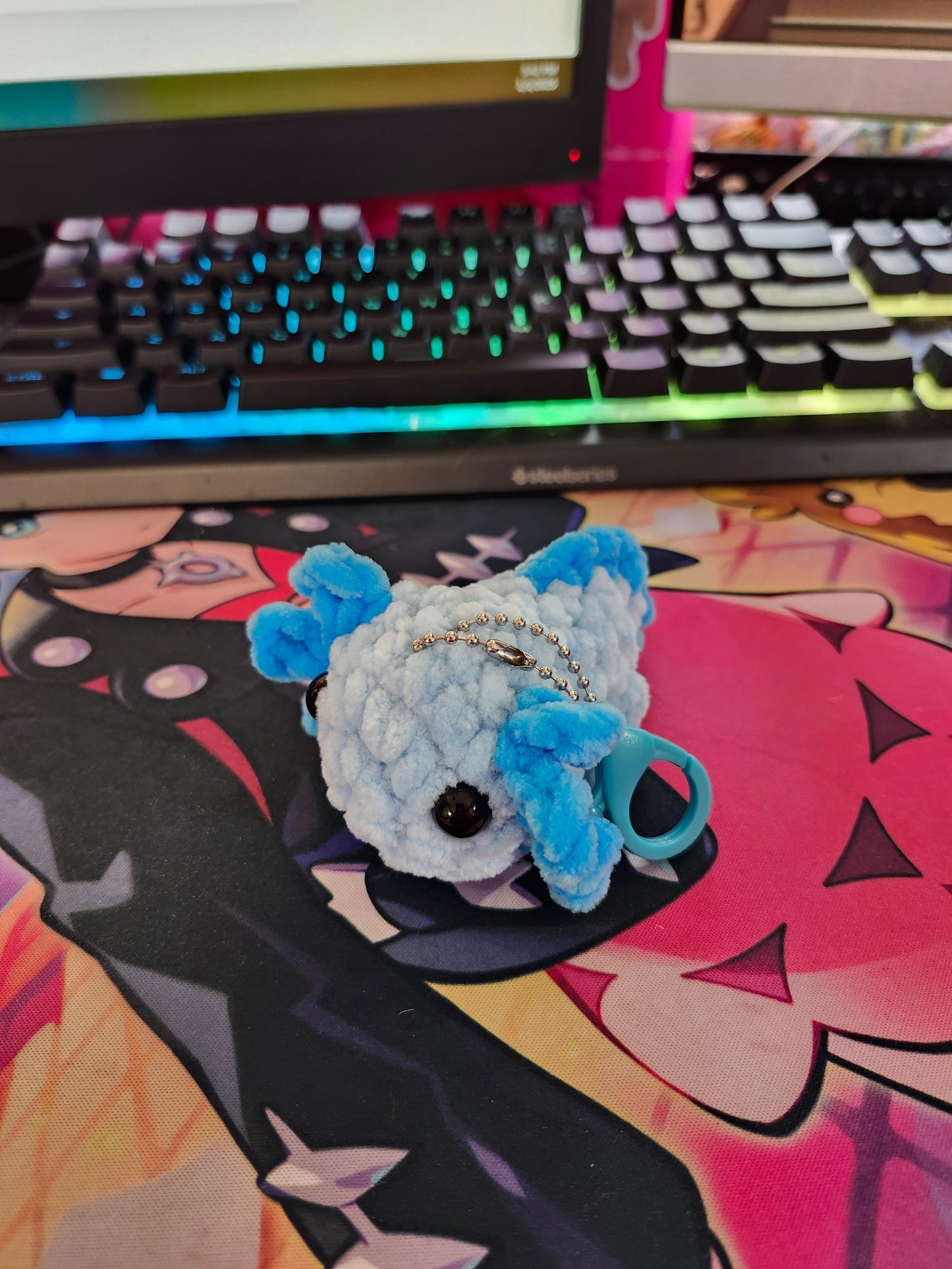Axolotl Crochet Keychain: Handmade - 1