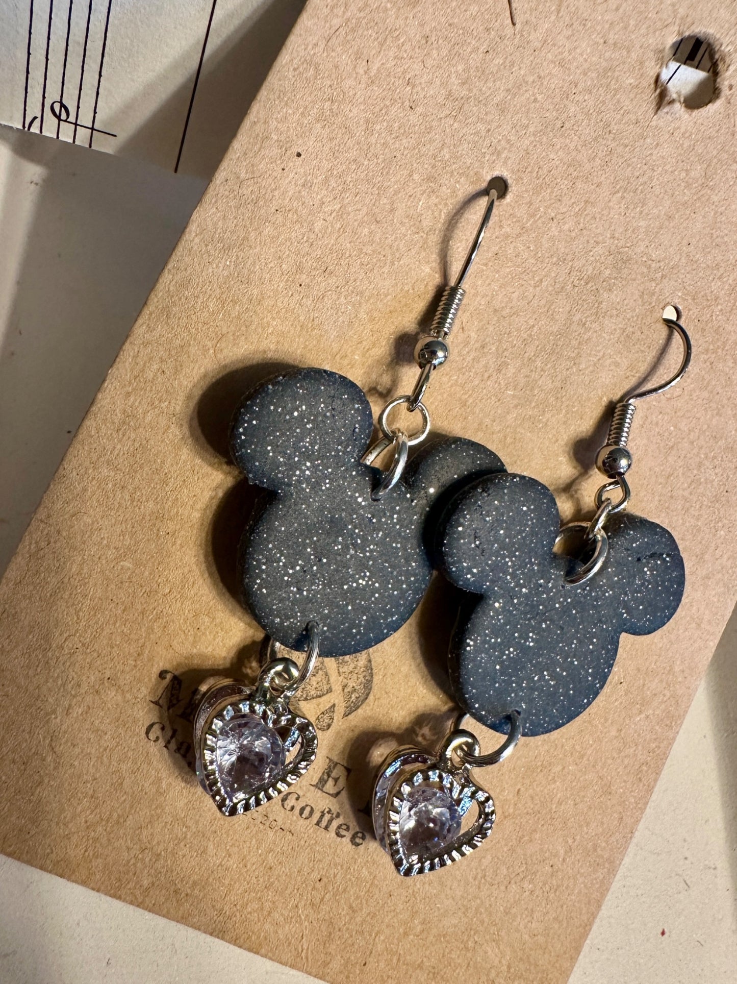 Navy Blue and Silver Earrings - 1