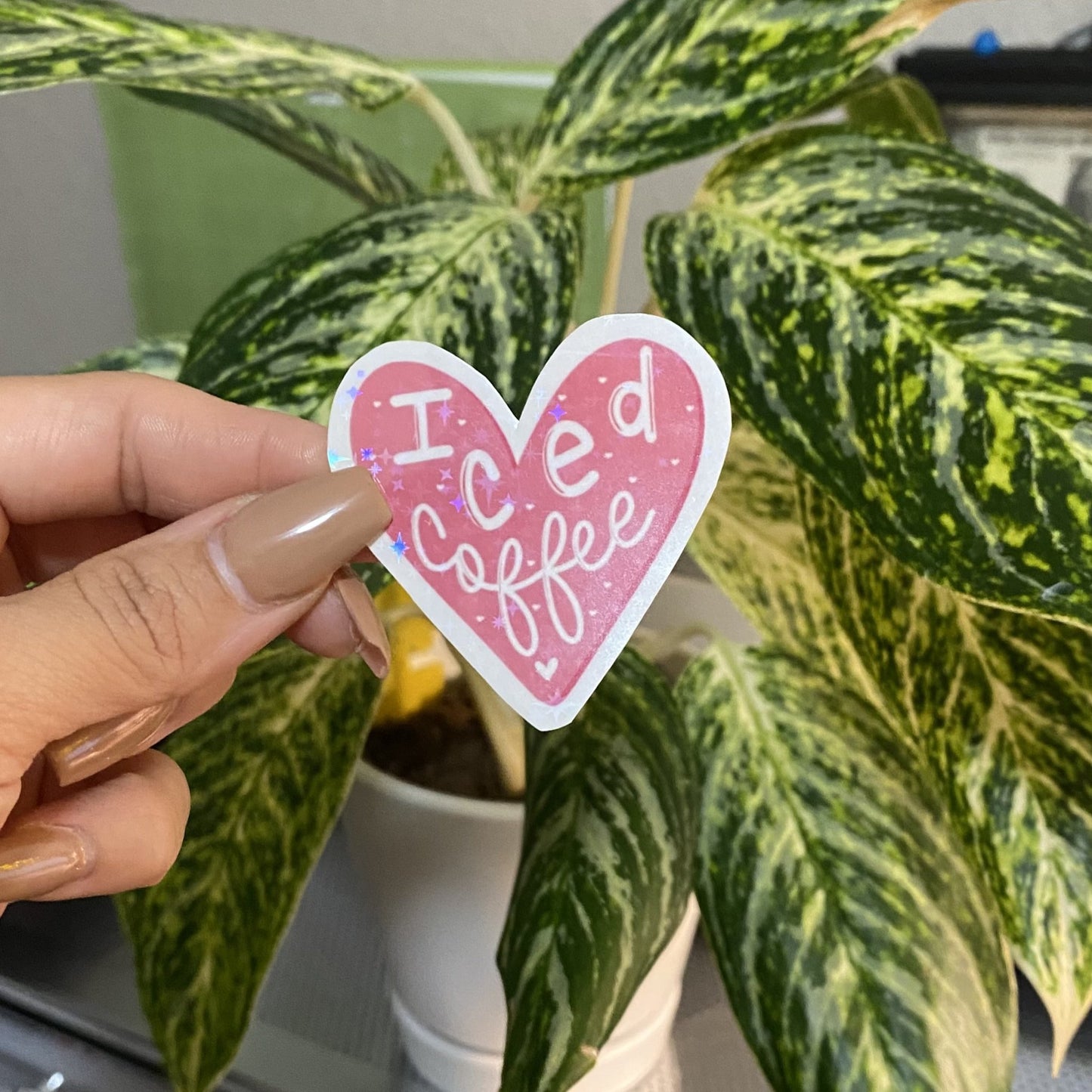 Iced Coffee Heart Sticker - 1