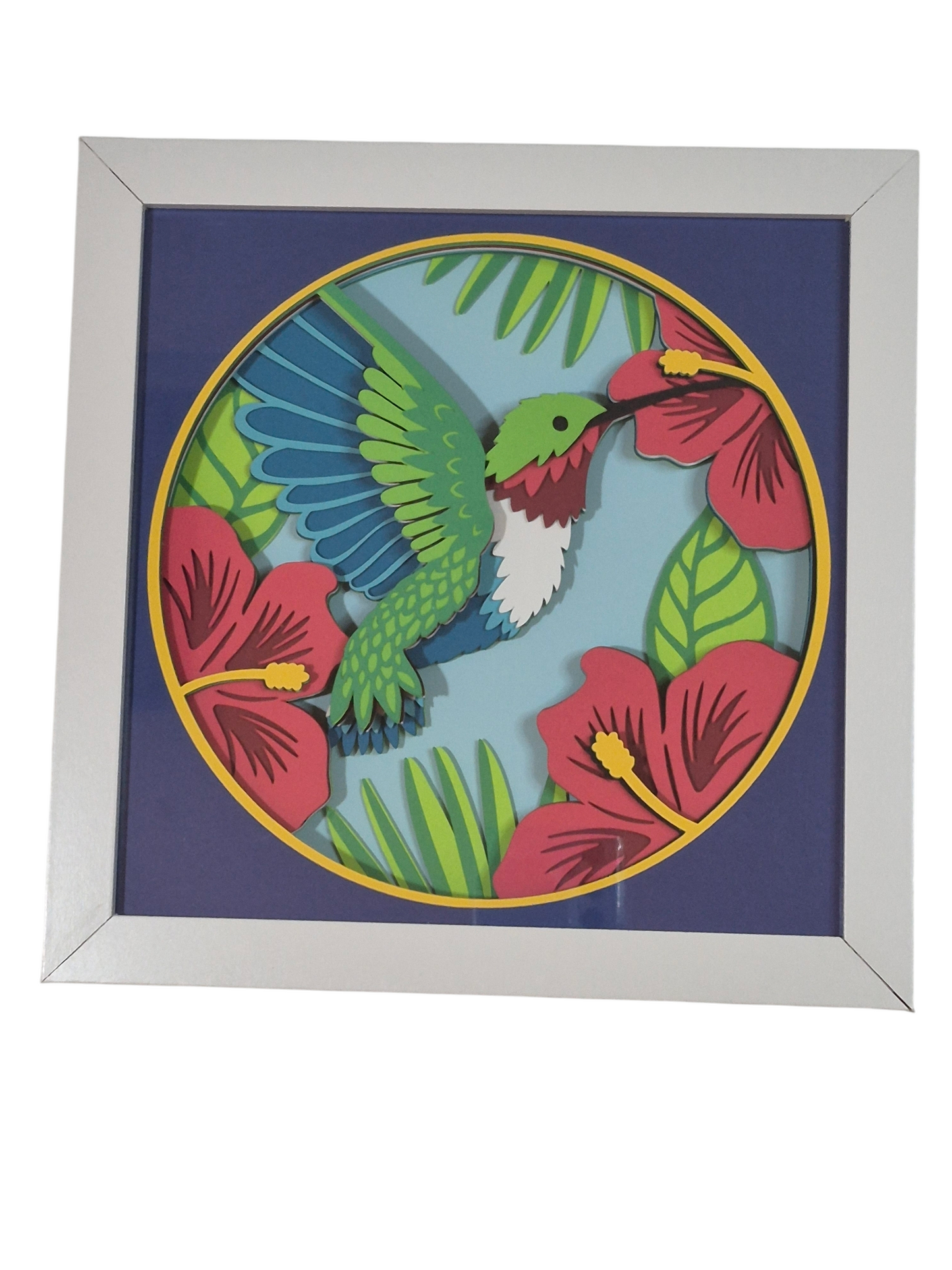 3D Hummingbird shadow box - 1