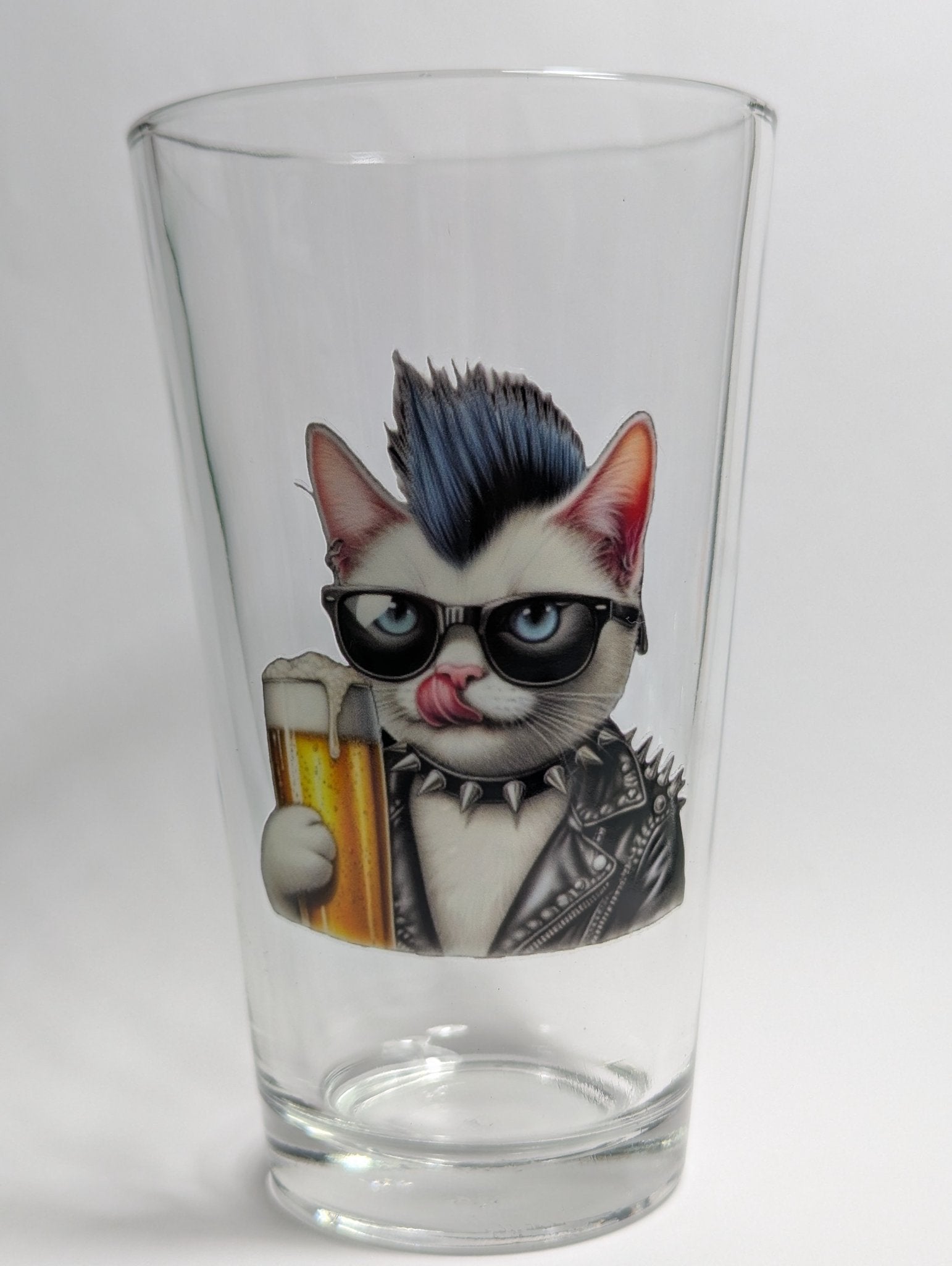 Pint Glass Punk Cat - 1