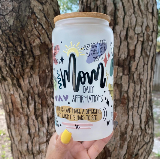 Mom Affirmations 16oz Glass Can Variety - 1