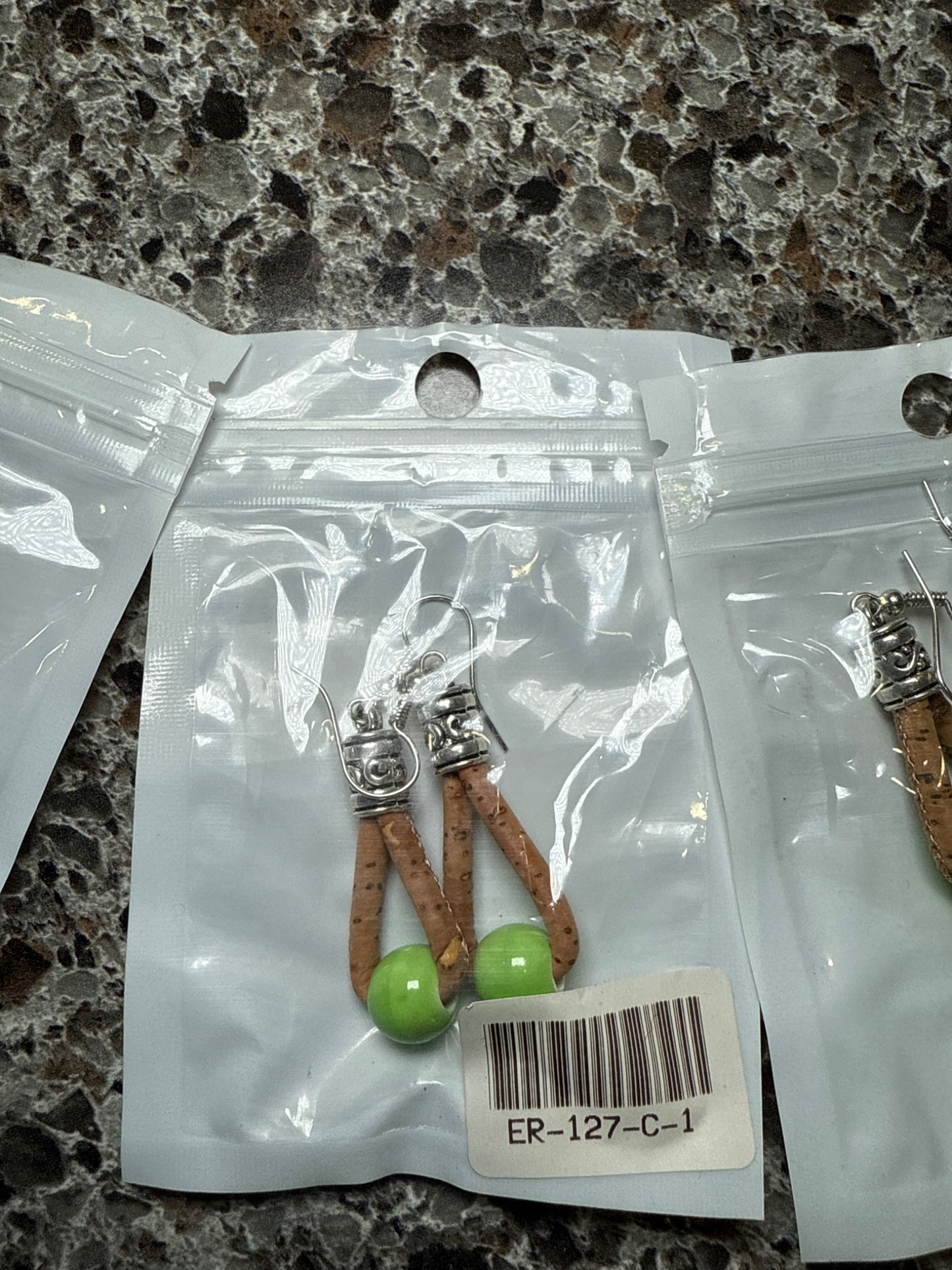 Green Cork Earring