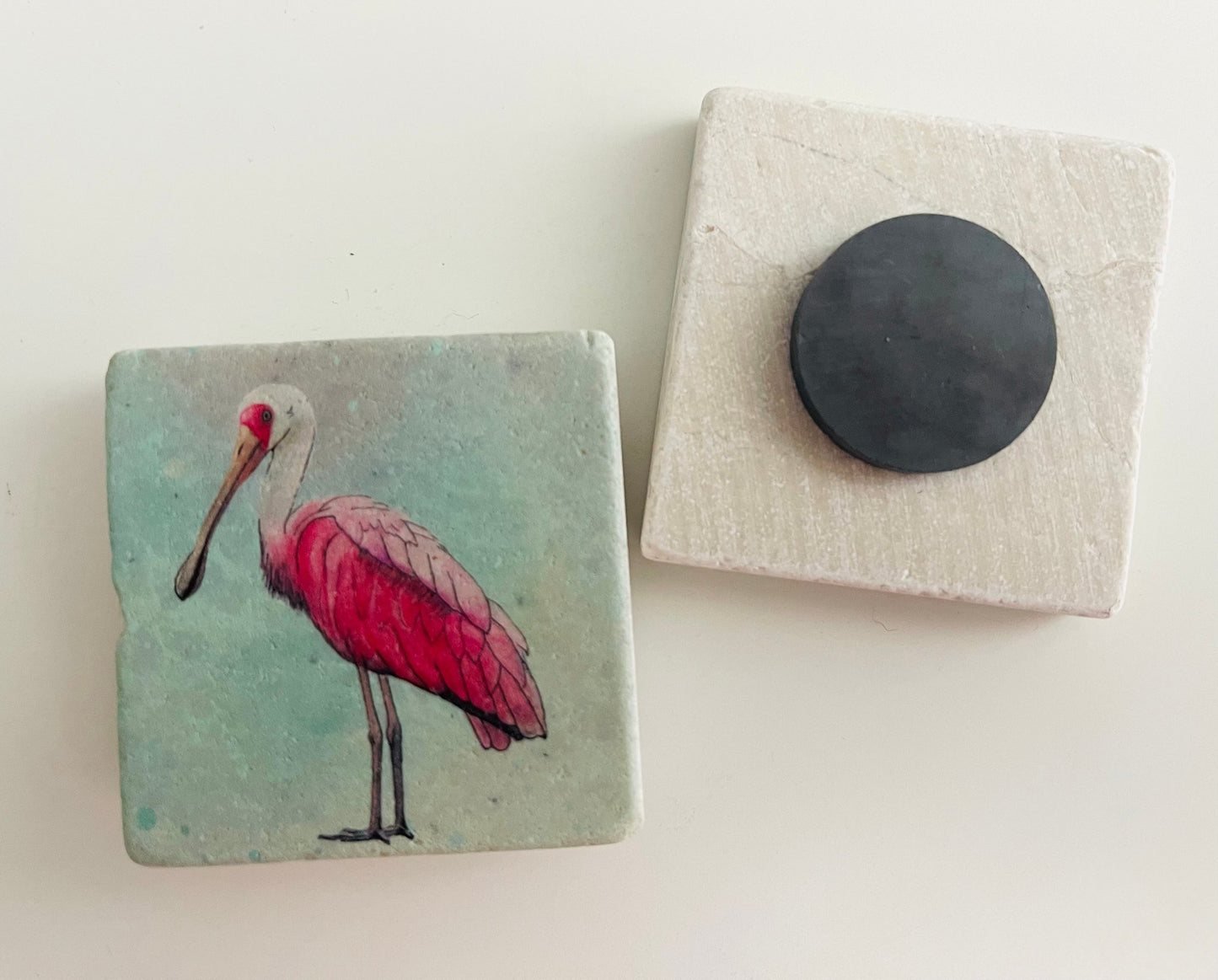 Roseate Spoonbill (Watercolor) - 2" Marble Magnet