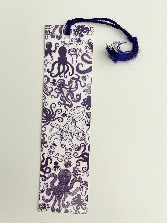 Octopus - Laminated Bookmark with Matching Tassel