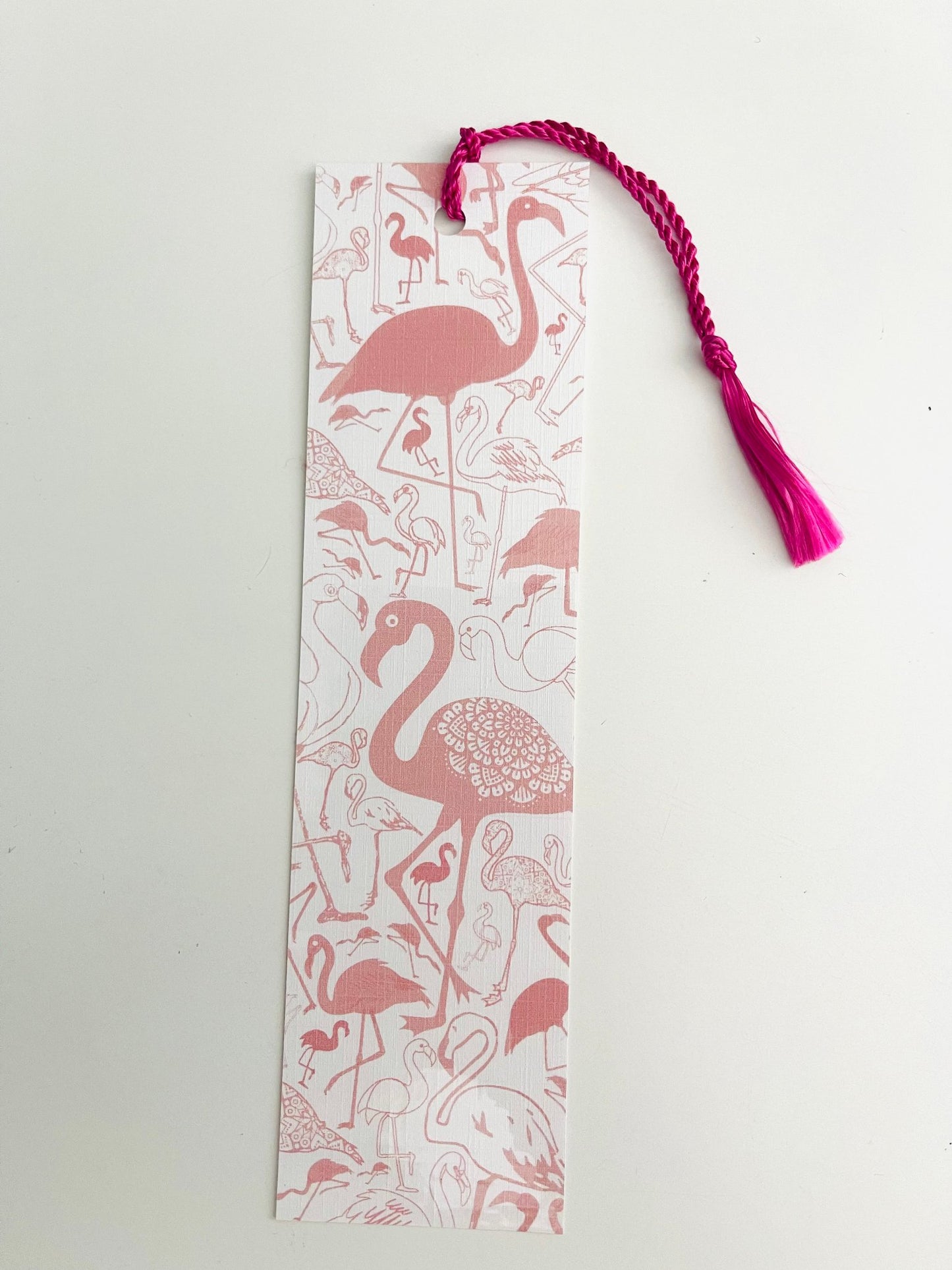 Flamingo - Laminated Bookmark with Matching Tassel