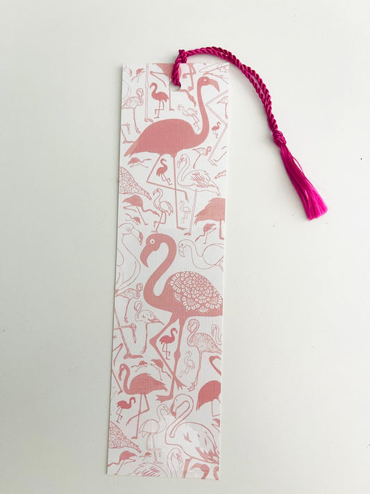 Flamingo - Laminated Bookmark with Matching Tassel