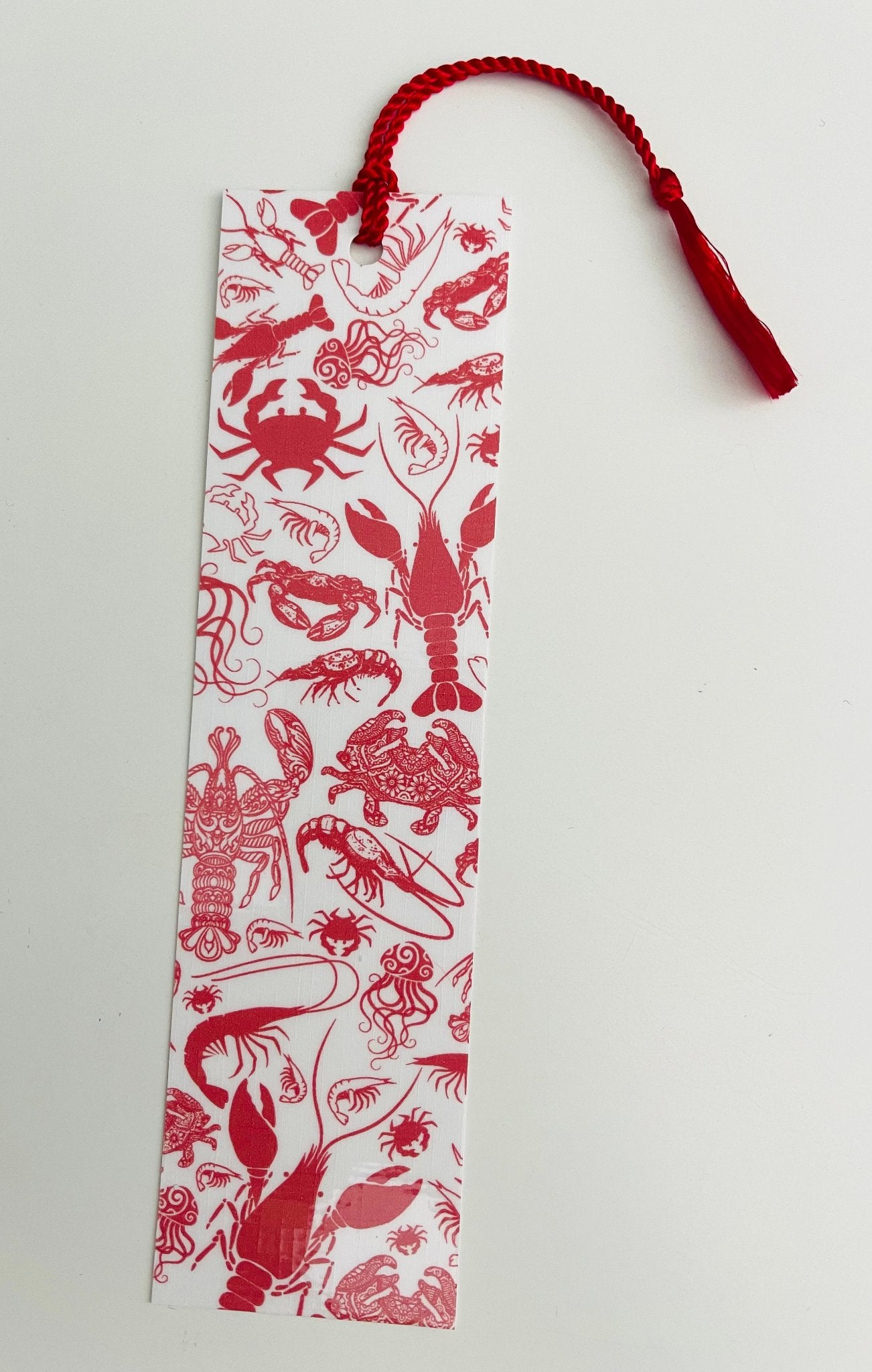 Lobsters & Crabs - Laminated Bookmark with Matching Tassel