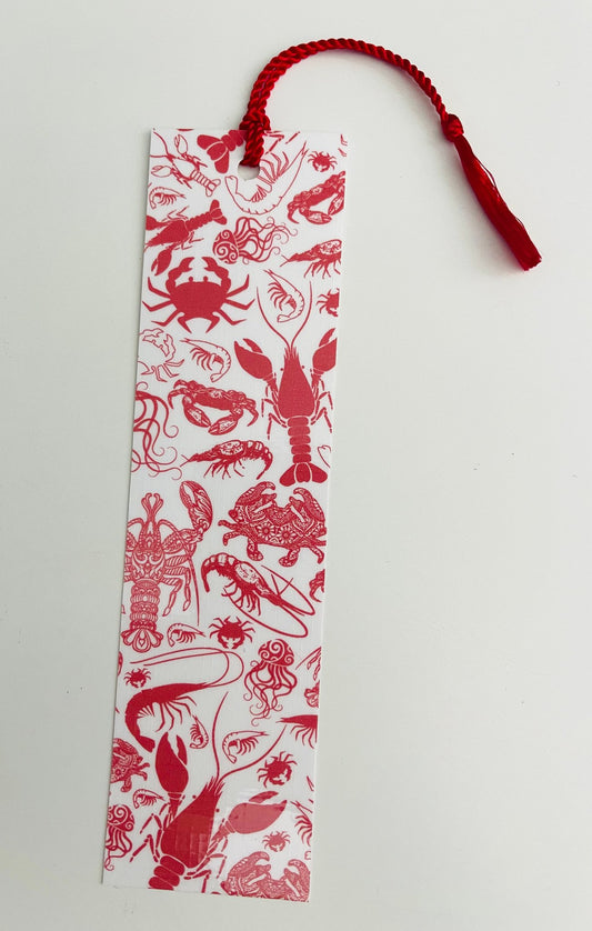 Lobsters & Crabs - Laminated Bookmark with Matching Tassel