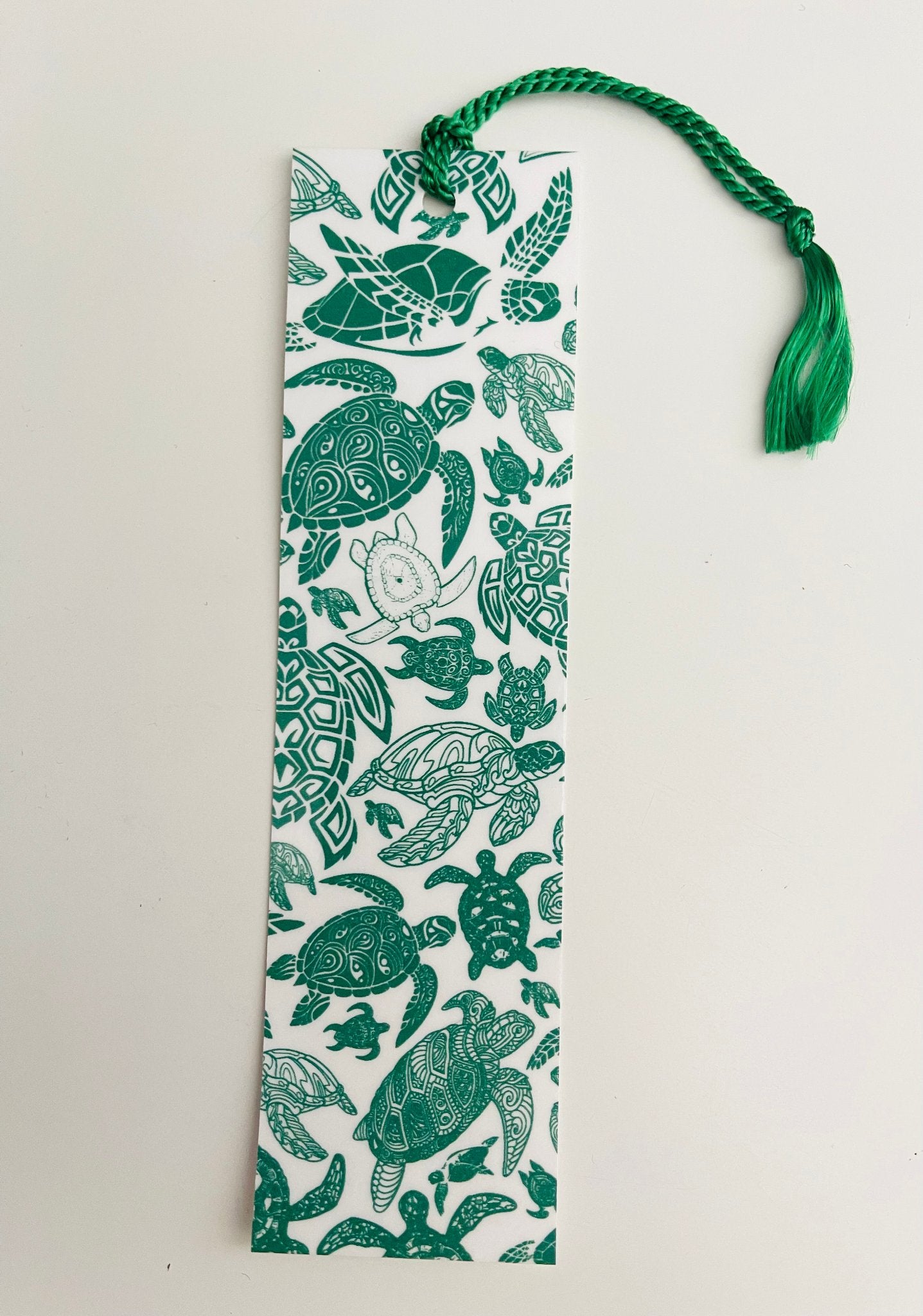 Turtle - Laminated Bookmark with Matching Tassel
