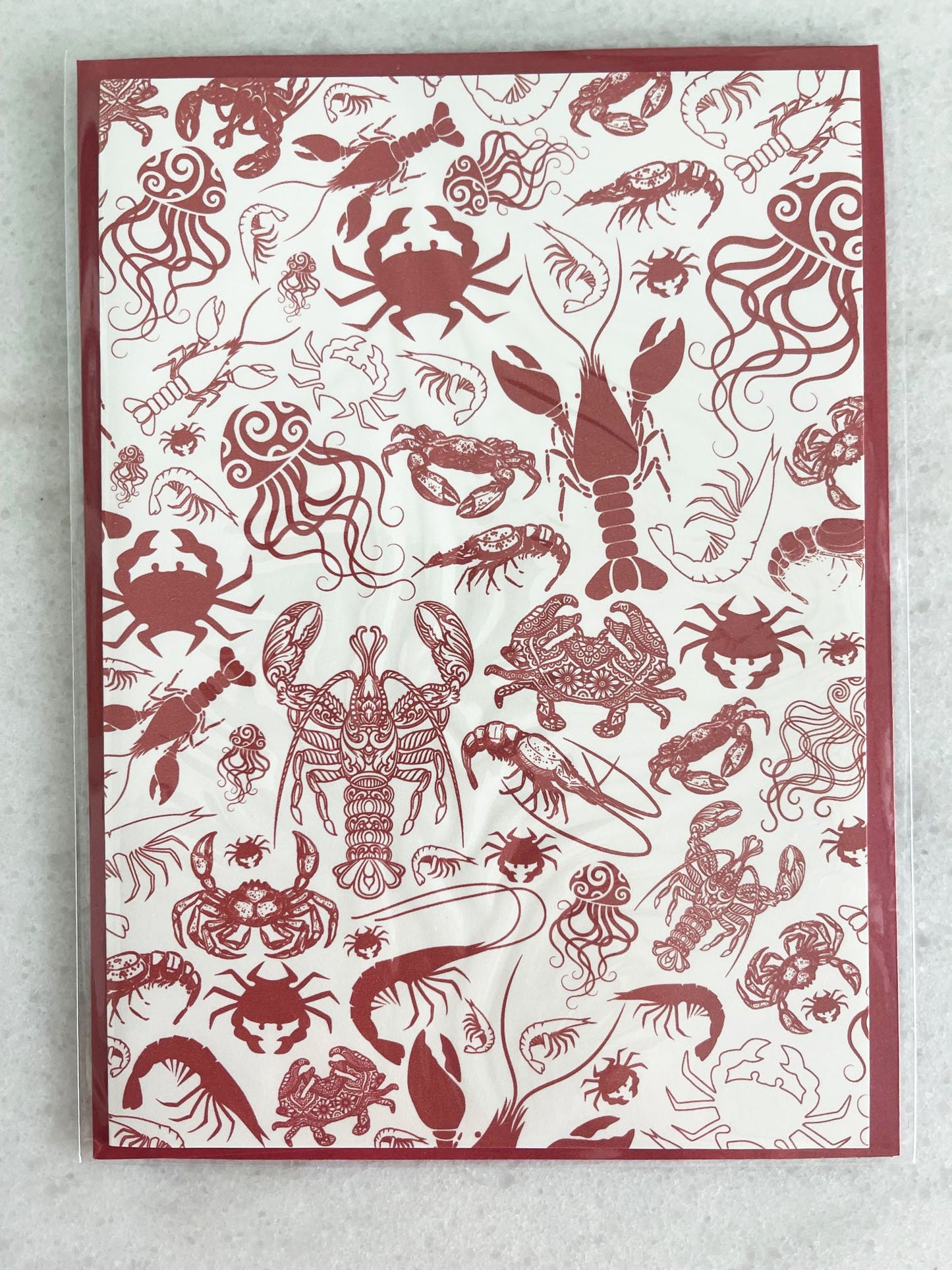 Red Lobster & Crab - 5x7 Card with Matching Envelope
