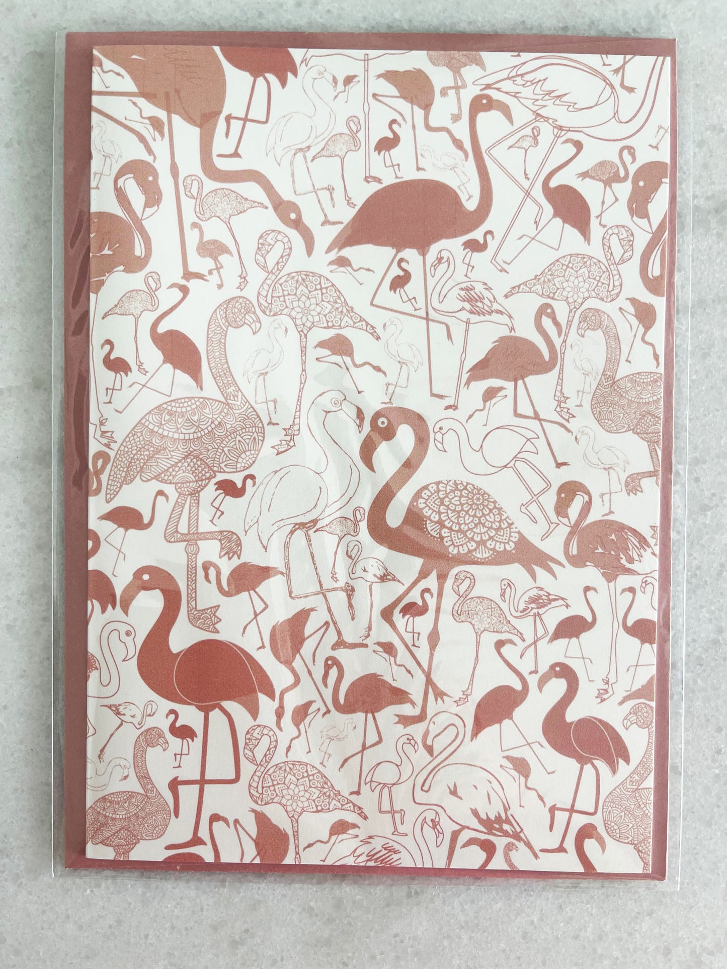 Pink Flamingo - 5x7 Card with Matching Envelope